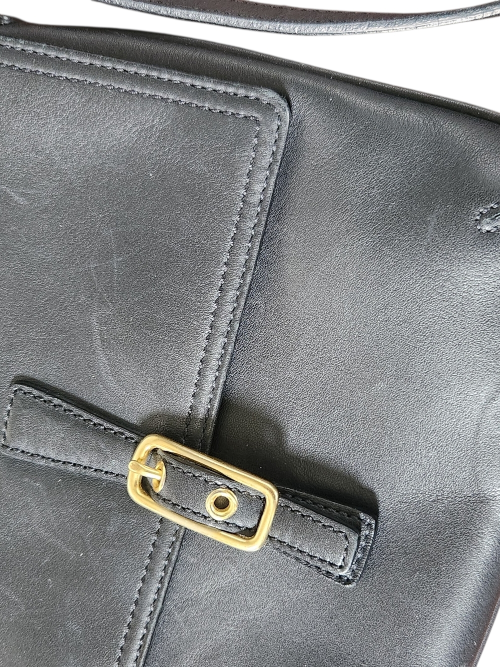 Vintage Coach Purse Shoulder Legacy Slim Black Leather Flap Crossbody 9592 EUC - Picture 2 of 12